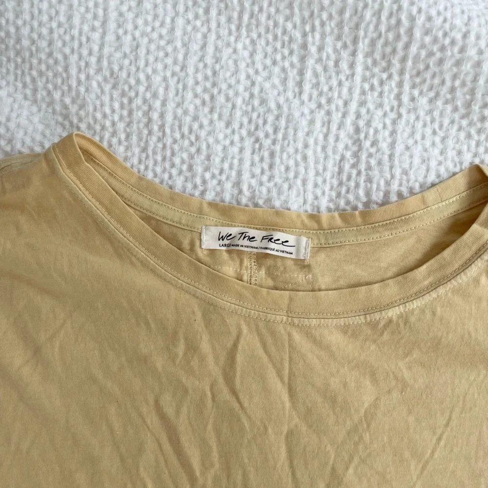 Free People Nina Tee white soft oversized tee in butter yellow in Medium - Picture 7 of 8